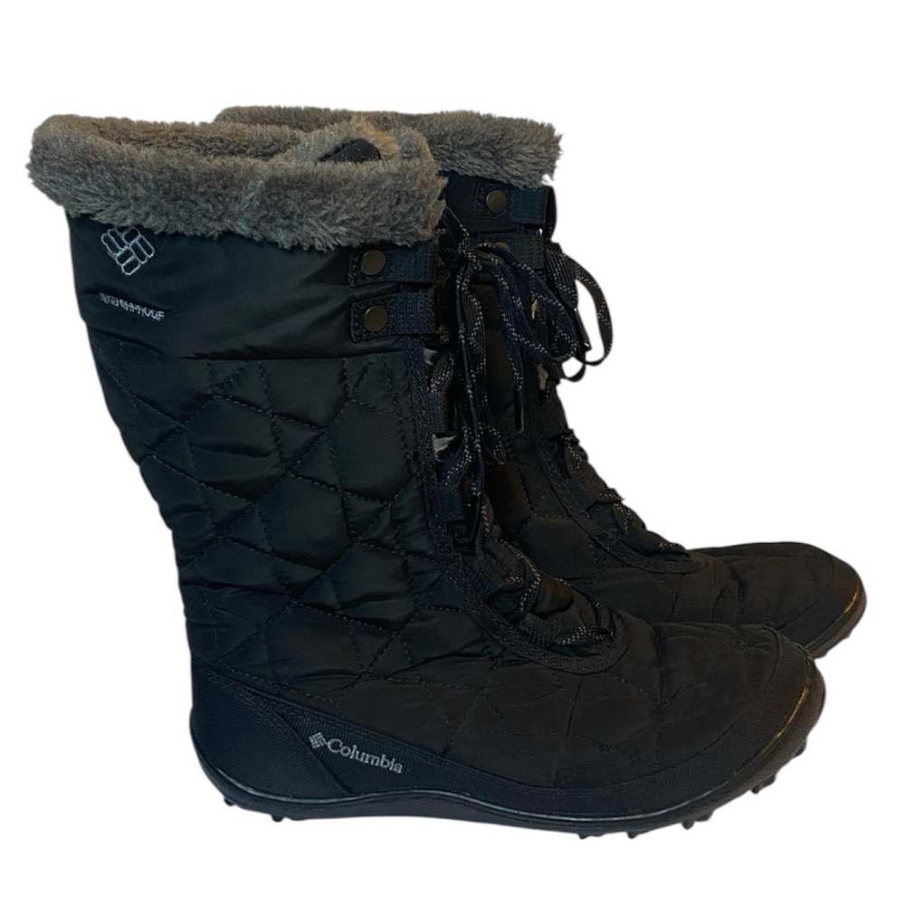 Columbia Minx Mid II Omni-Heat Boots Women 7 Black Waterproof Snow 200g Faux Fur